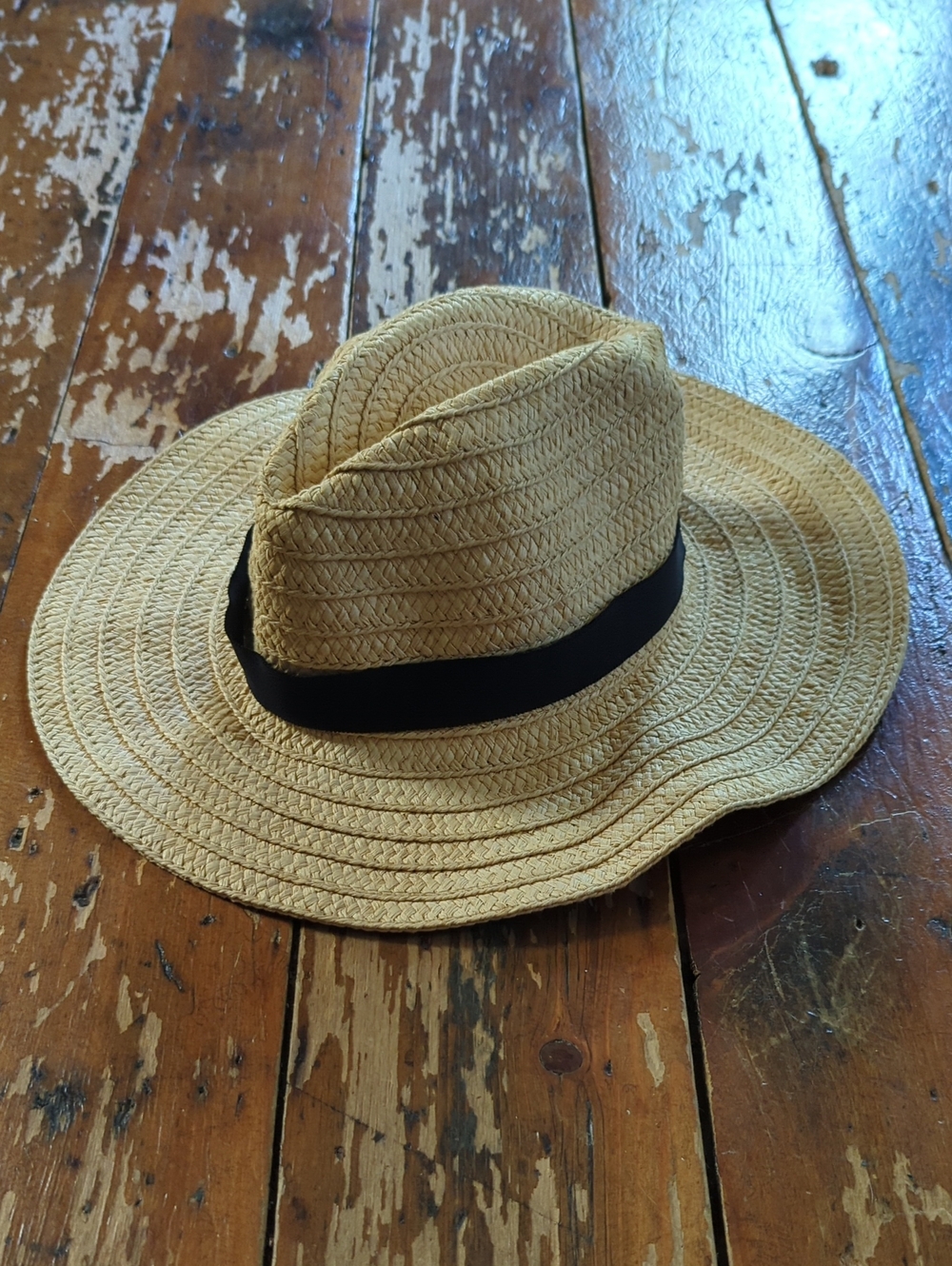 Madewell Foldable Straw Sun Hat with Black Band